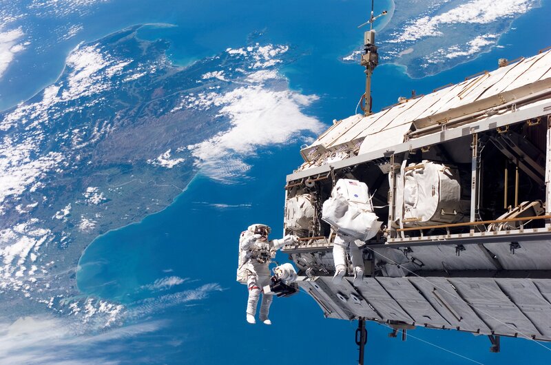 Astronauts Spacewalk