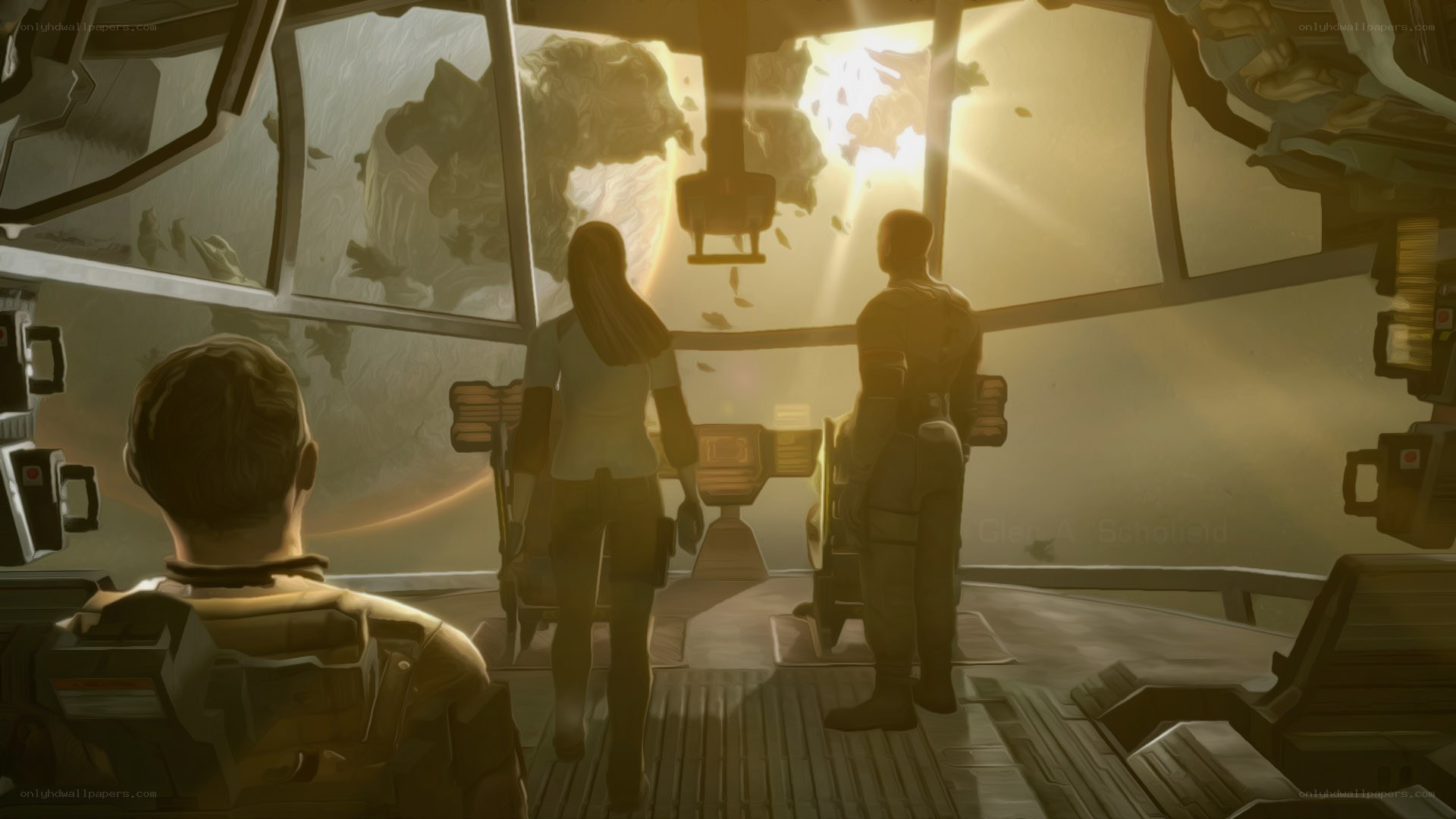 astronauts view asteroid impact