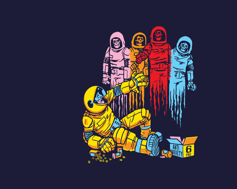 Astronauts with anti-anxiety pills