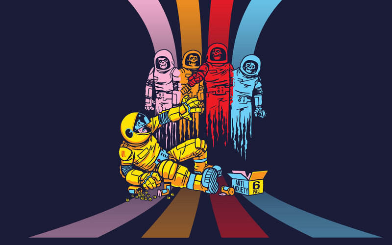 astronauts with anti-anxiety pills
