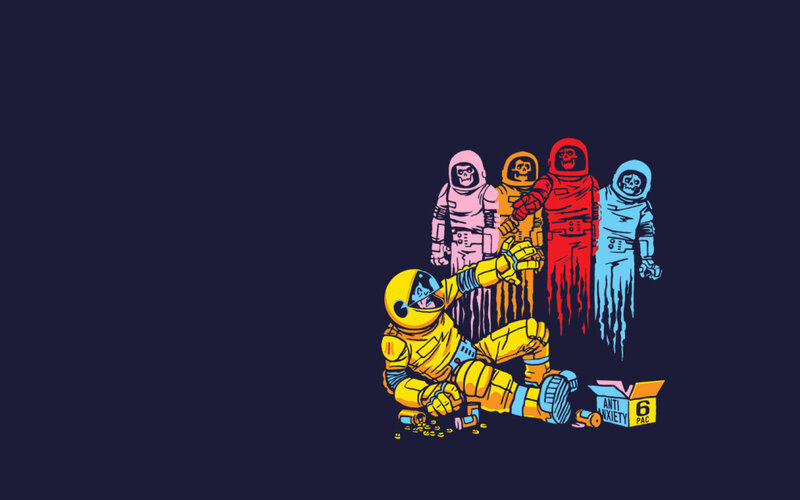 astronauts with anti-anxiety pills
