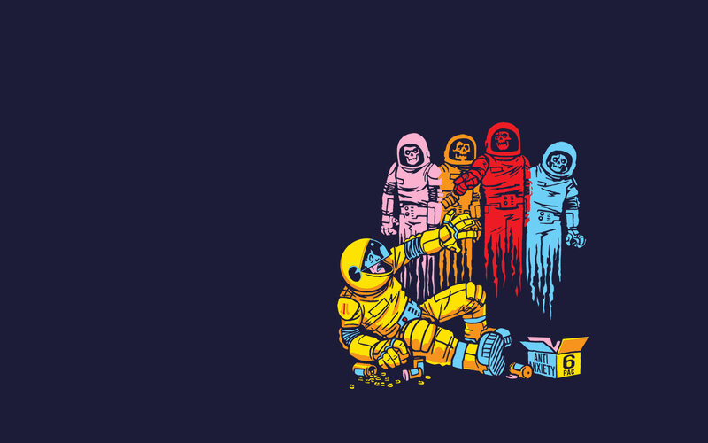 astronauts with anti-anxiety pills