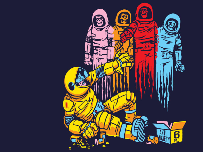 Astronauts with anti-anxiety pills