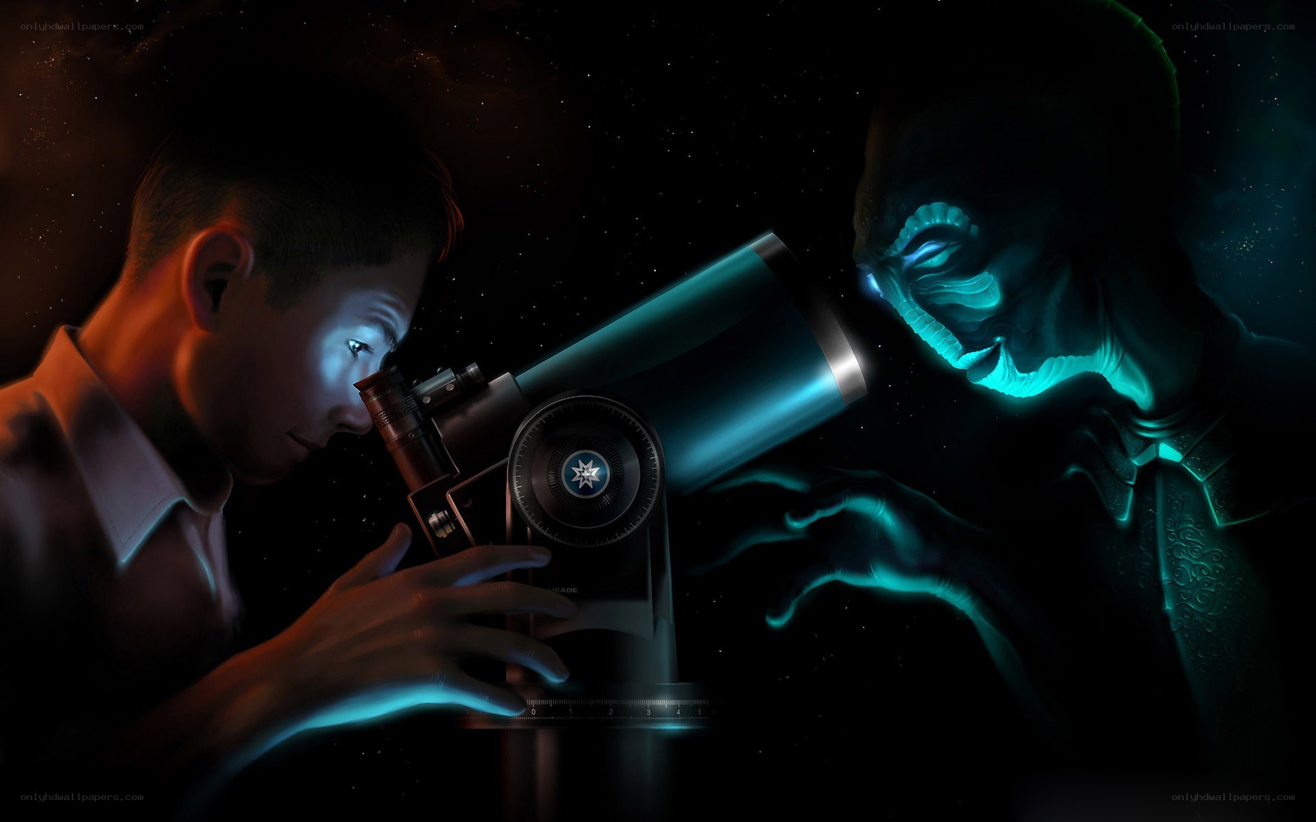 astronomer observes alien