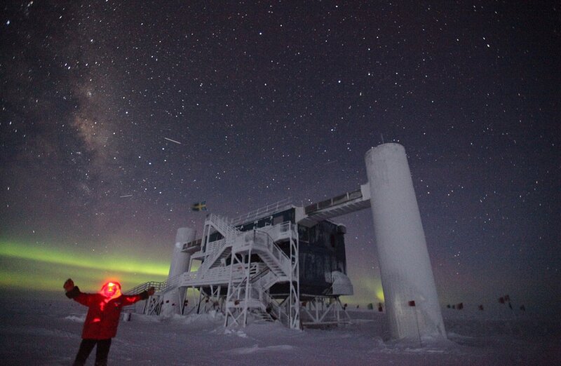 Astronomers at an Antarctic observatory