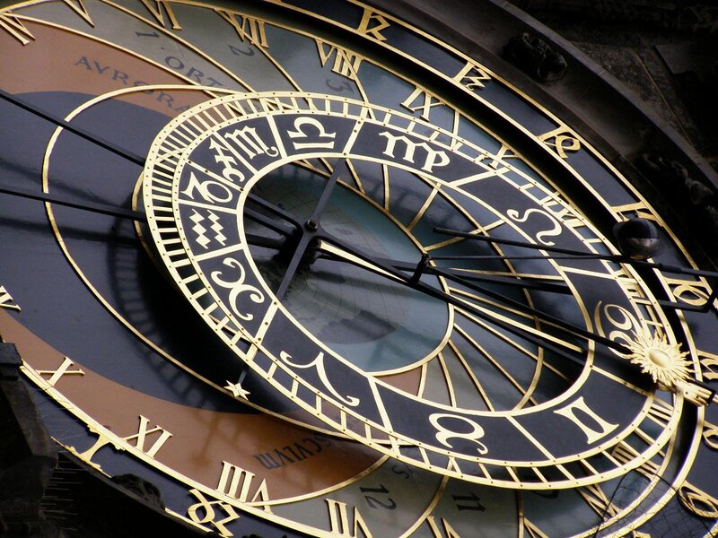 Astronomical Clock Face — Black, Dramatic