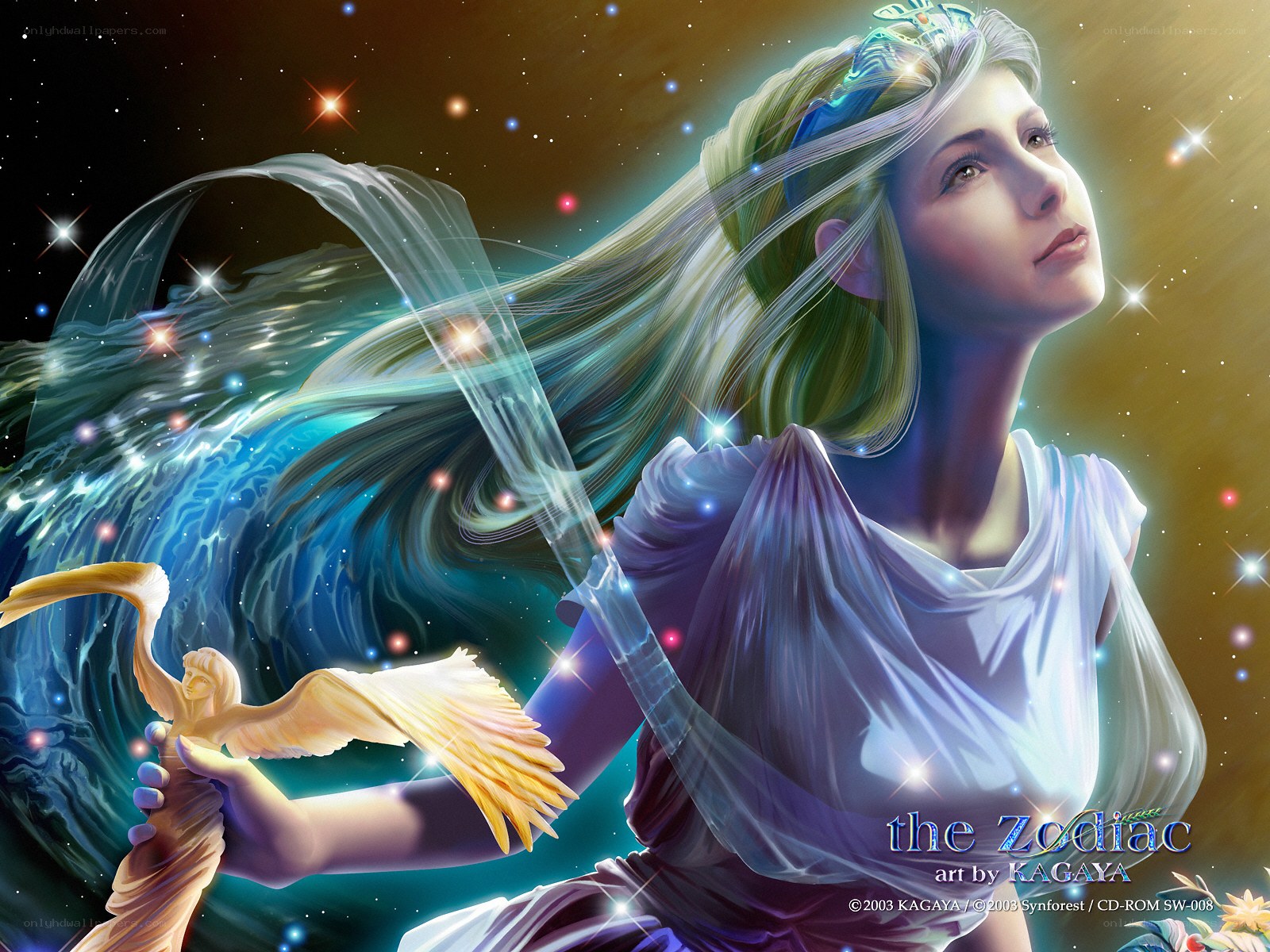 Astronomical goddess with angel