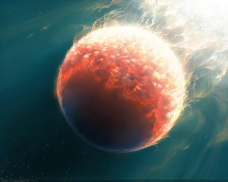 Astronomical planet explosion