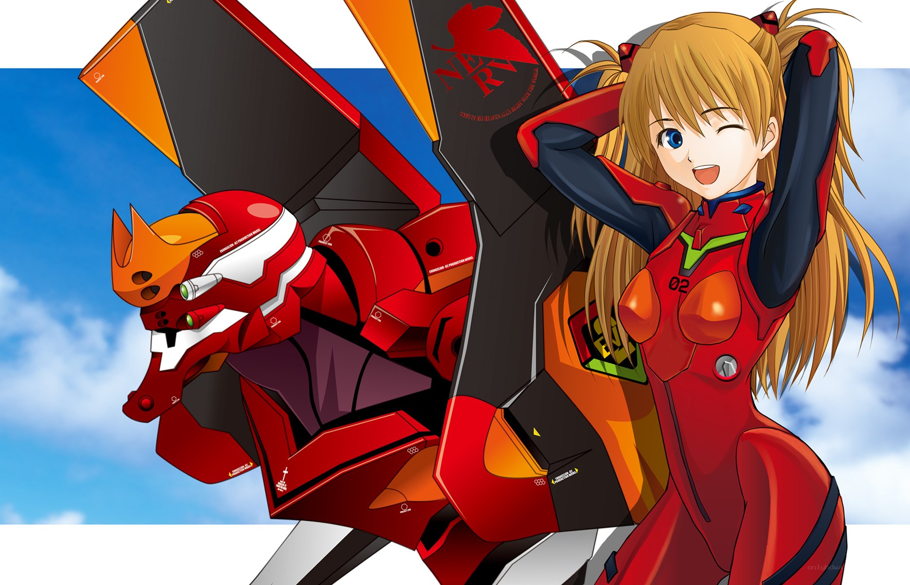Asuka and Evangelion Unit-02