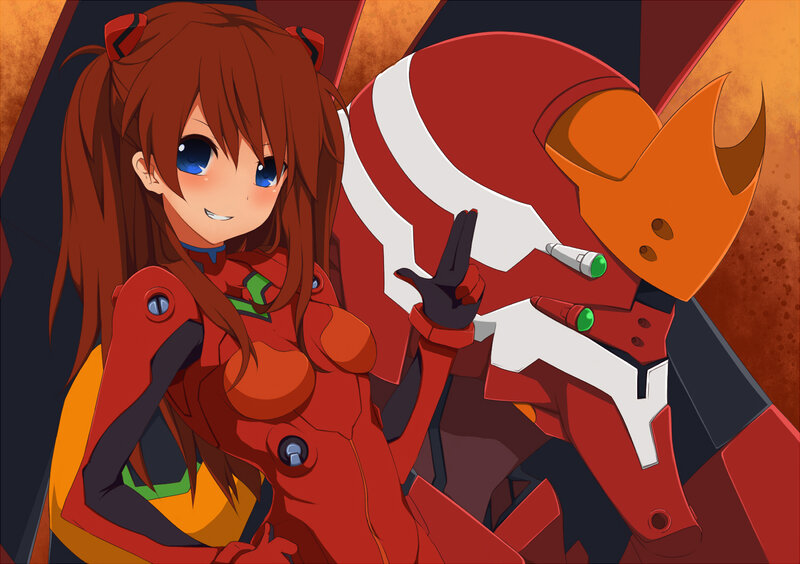 Asuka and Evangelion Unit-02