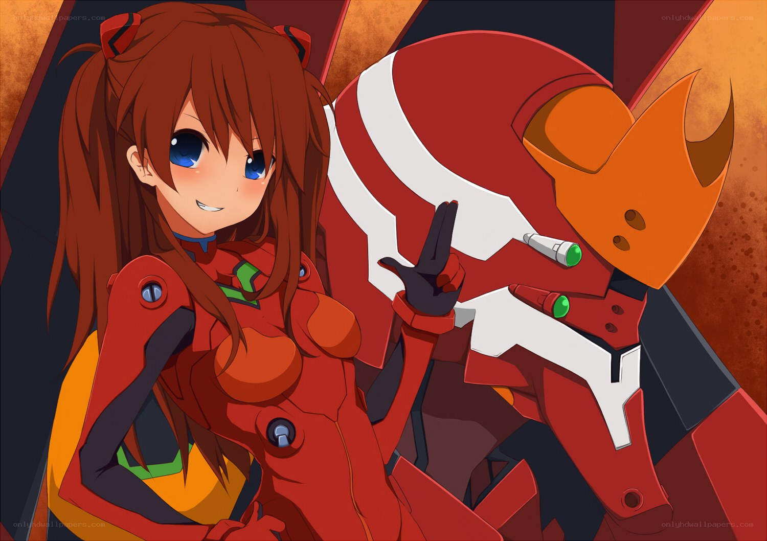 Asuka and Evangelion Unit-02