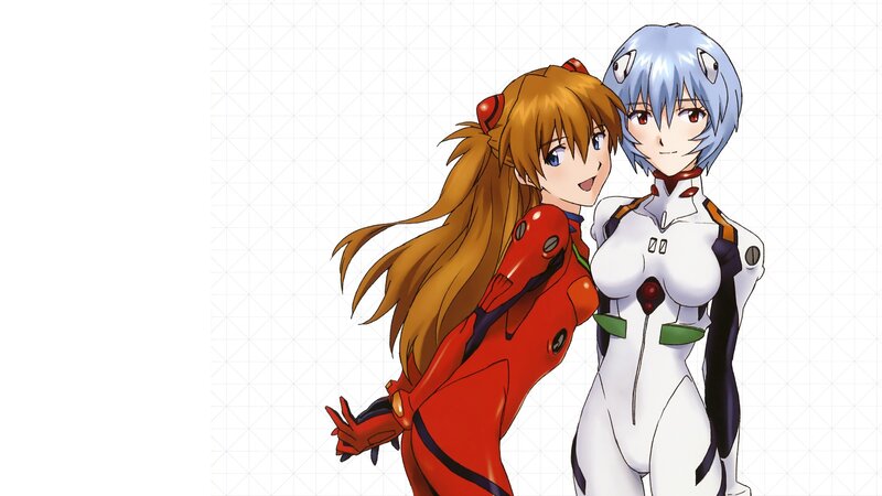 Asuka and Rei in plugsuits