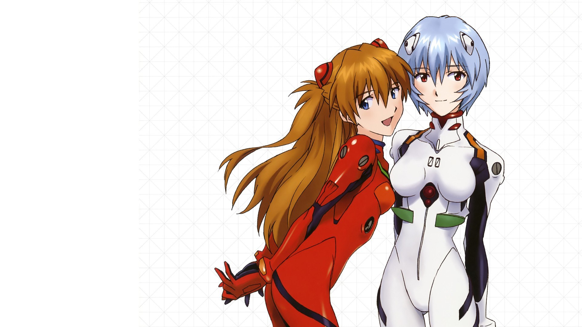 Asuka and Rei in plugsuits