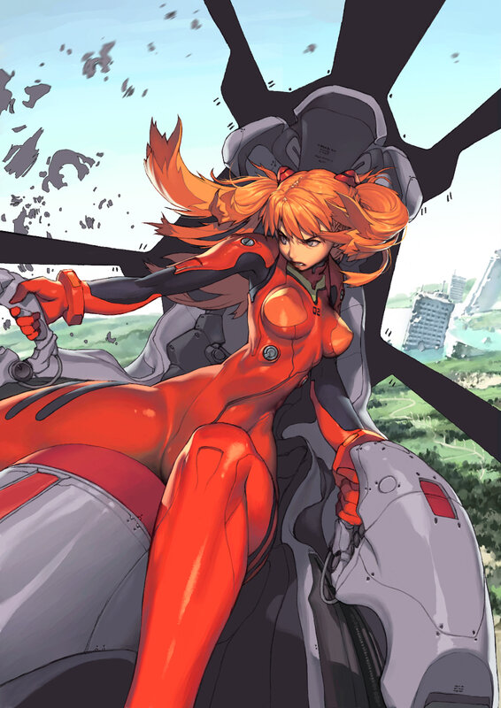 Asuka in Evangelion cockpit