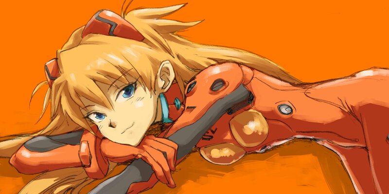 Asuka in her Evangelion suit