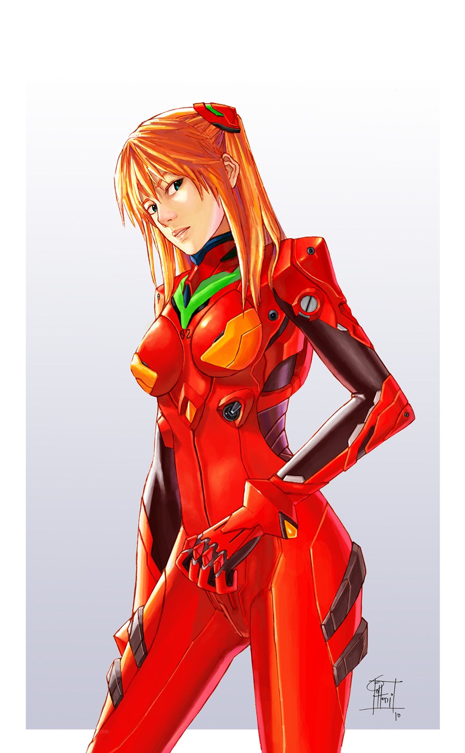 Asuka in red plug suit