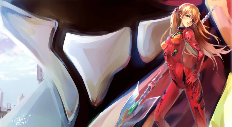 Asuka in red plug suit