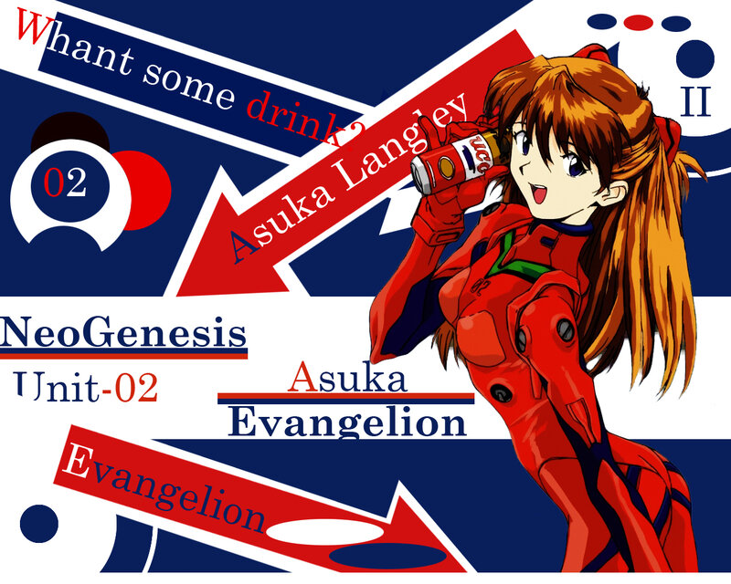 Asuka Langley drinking