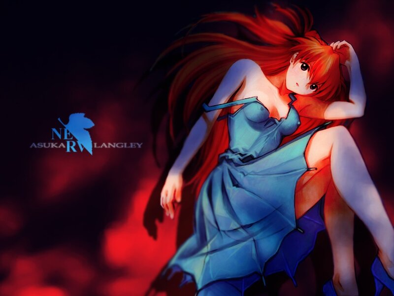 Asuka Langley in blue dress