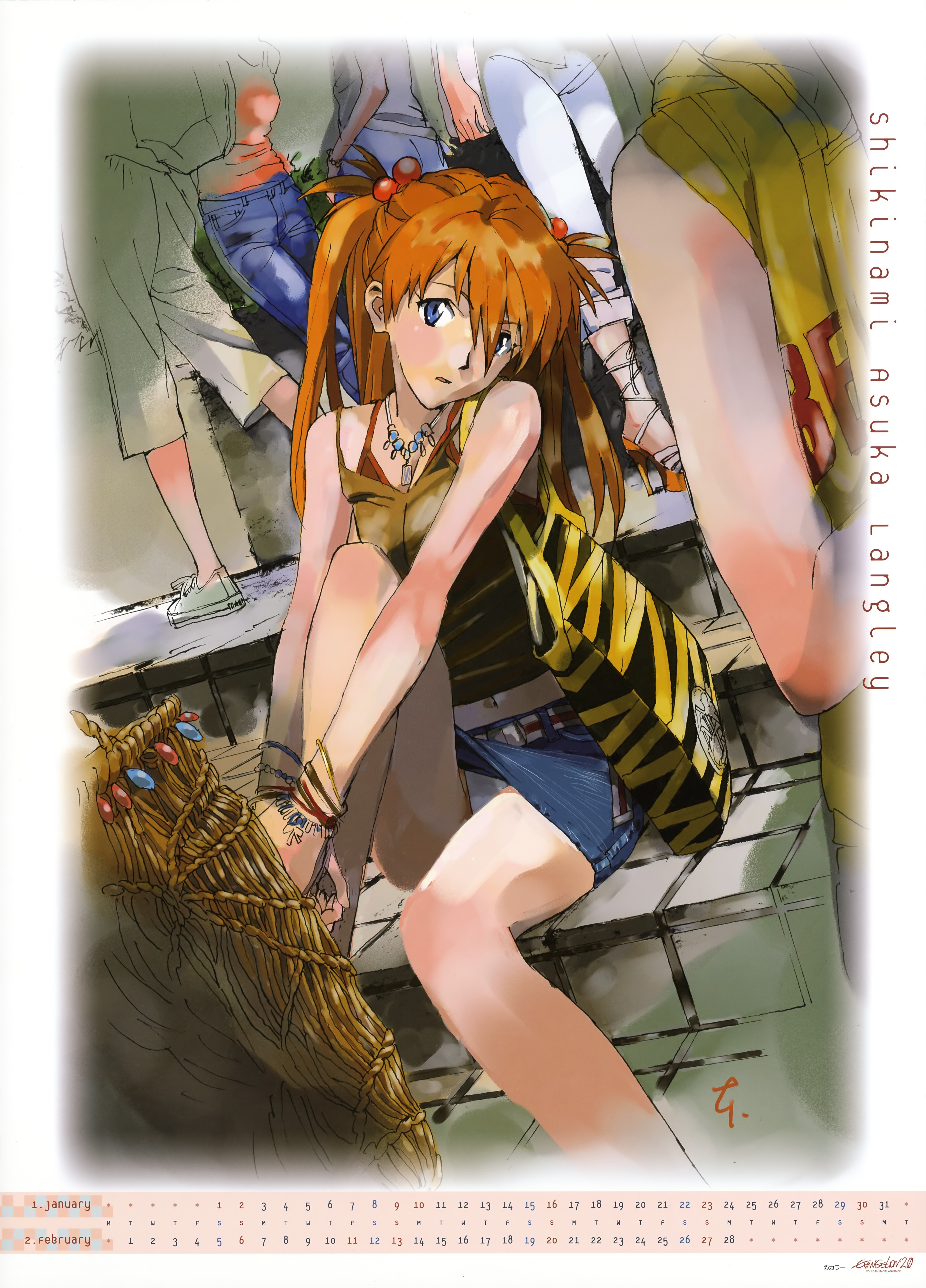 Asuka Langley sitting on steps
