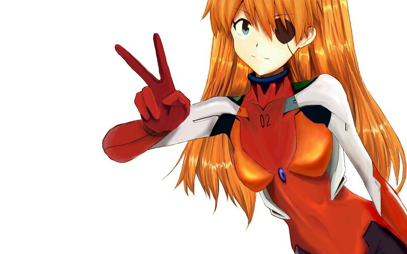Asuka Langley Soryu peace sign