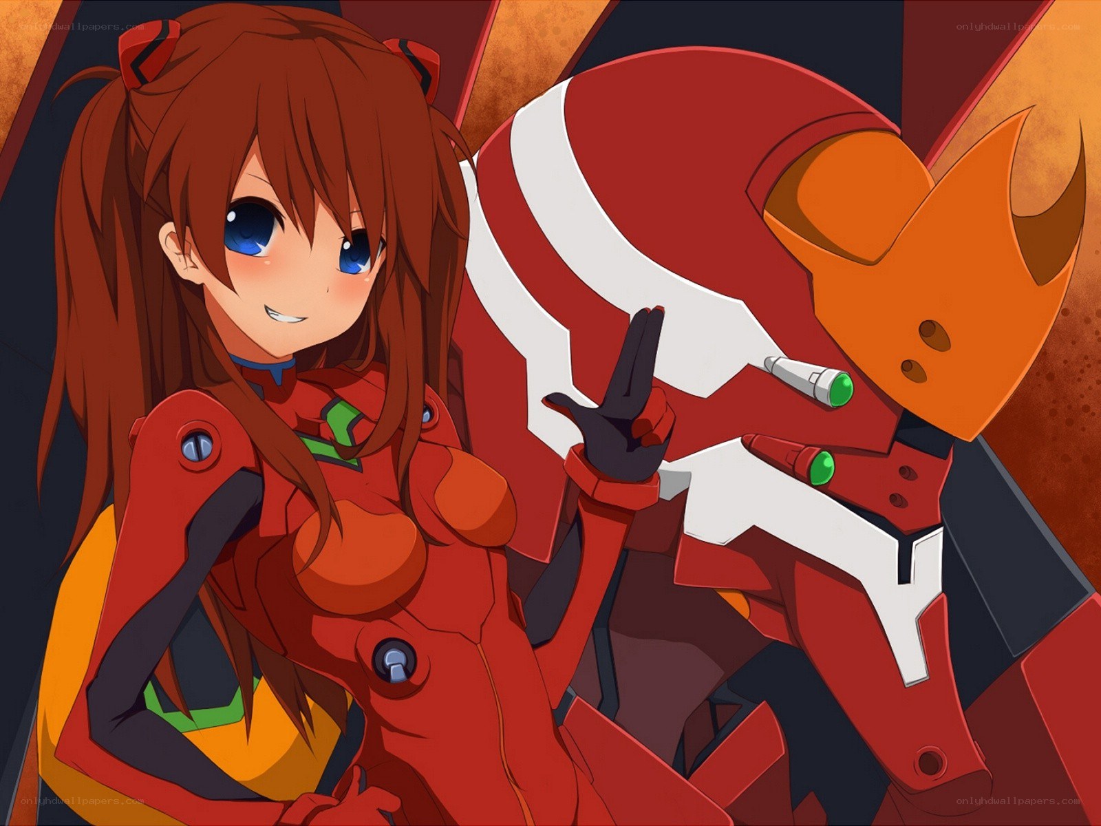 Asuka Langley with Evangelion Unit-02