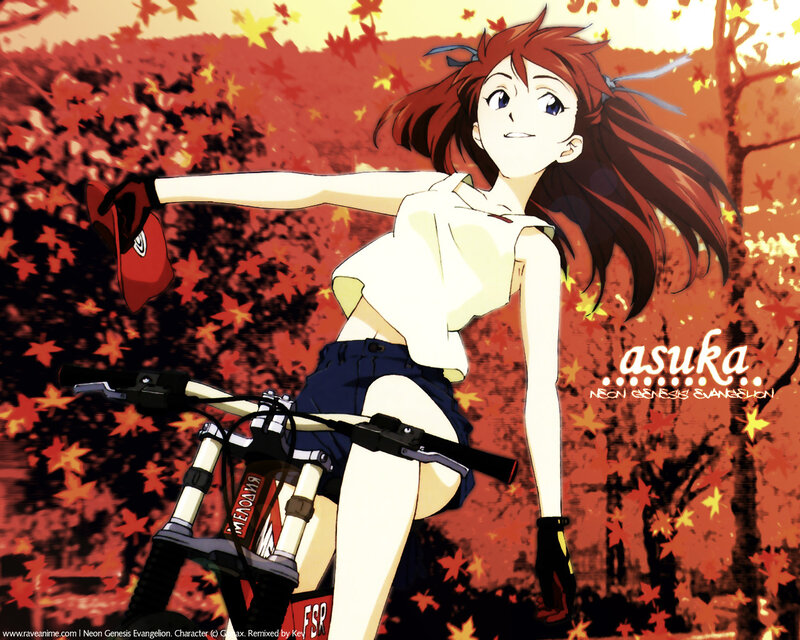 Asuka on a bike in autumn