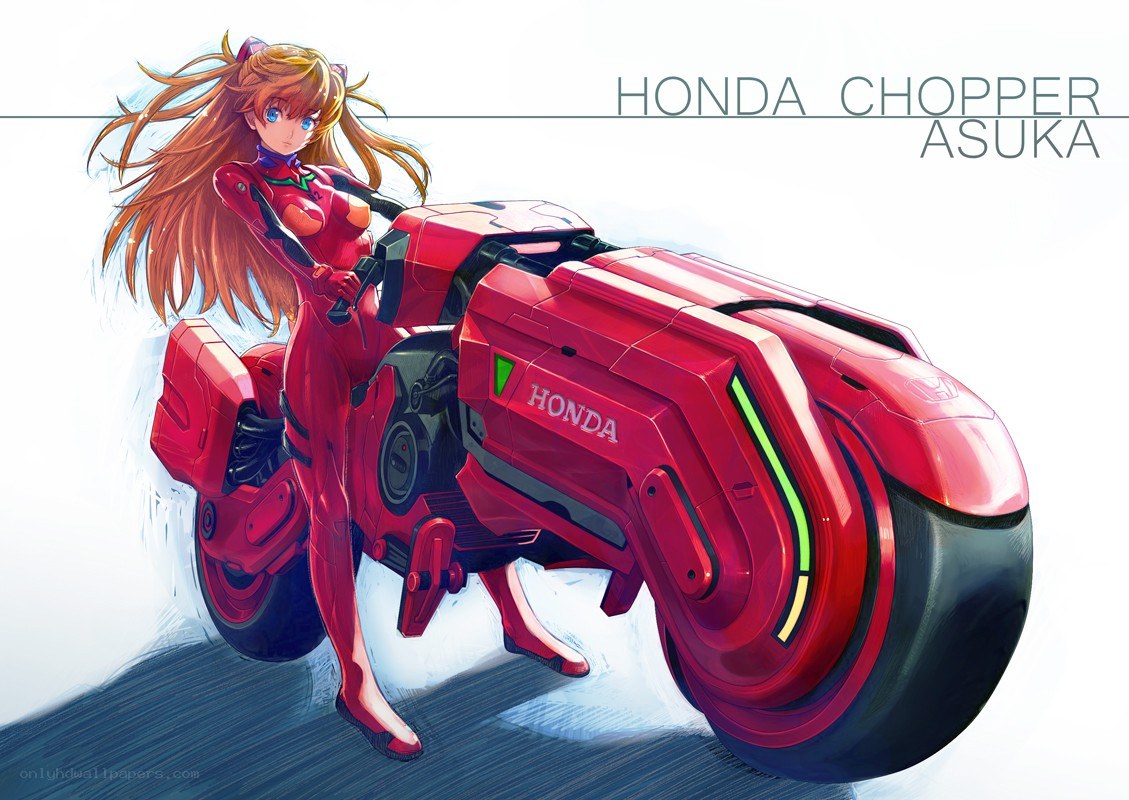 Asuka on a Honda Chopper