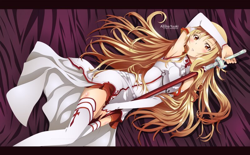 Asuna Yuuki lying down