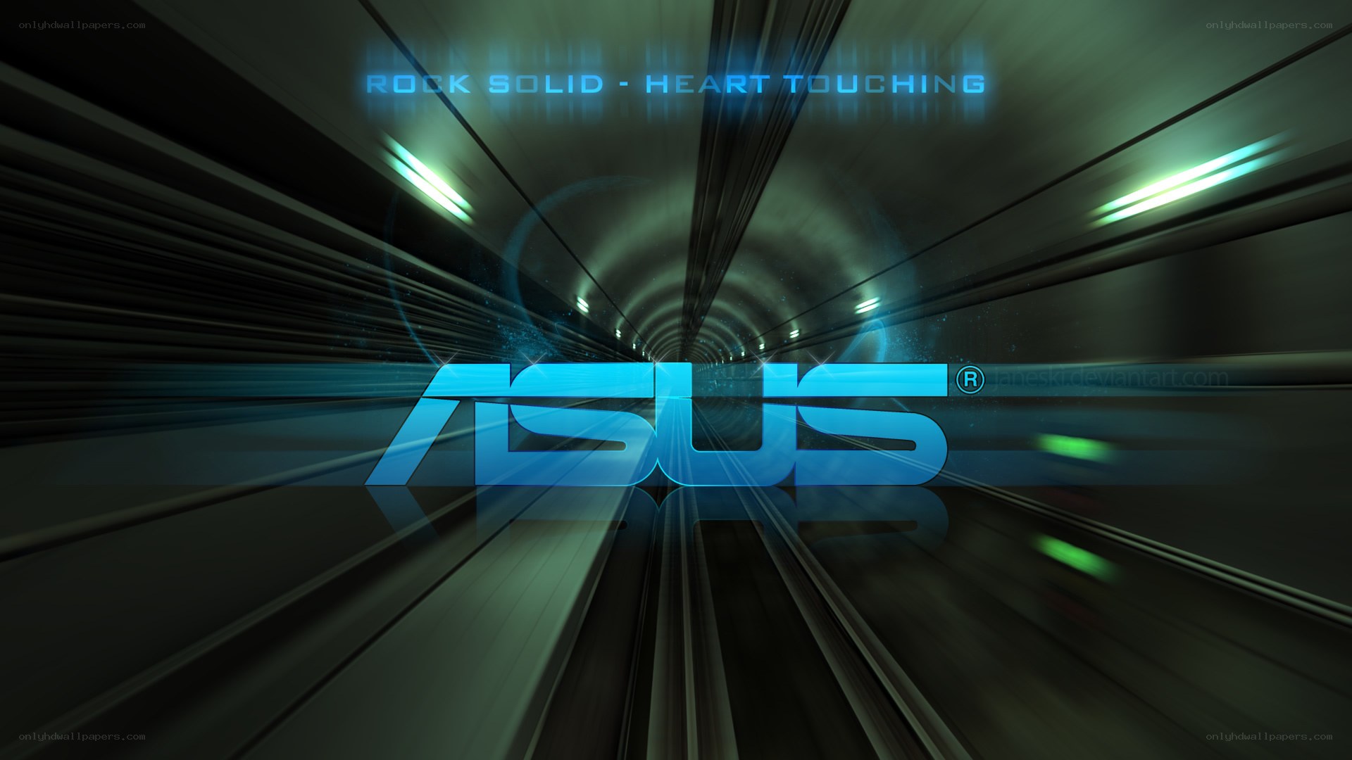 ASUS logo in futuristic tunnel