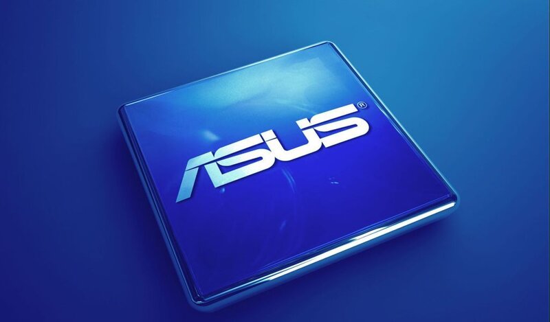 ASUS logo on blue surface