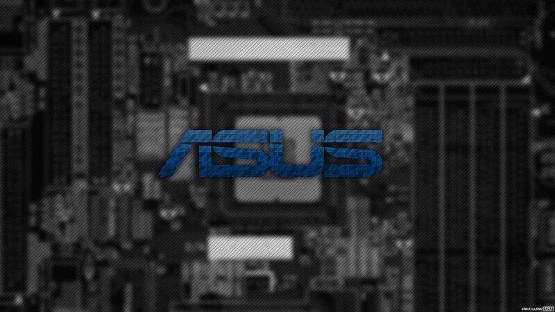 ASUS Logo on Circuit Board — Blue, Technological