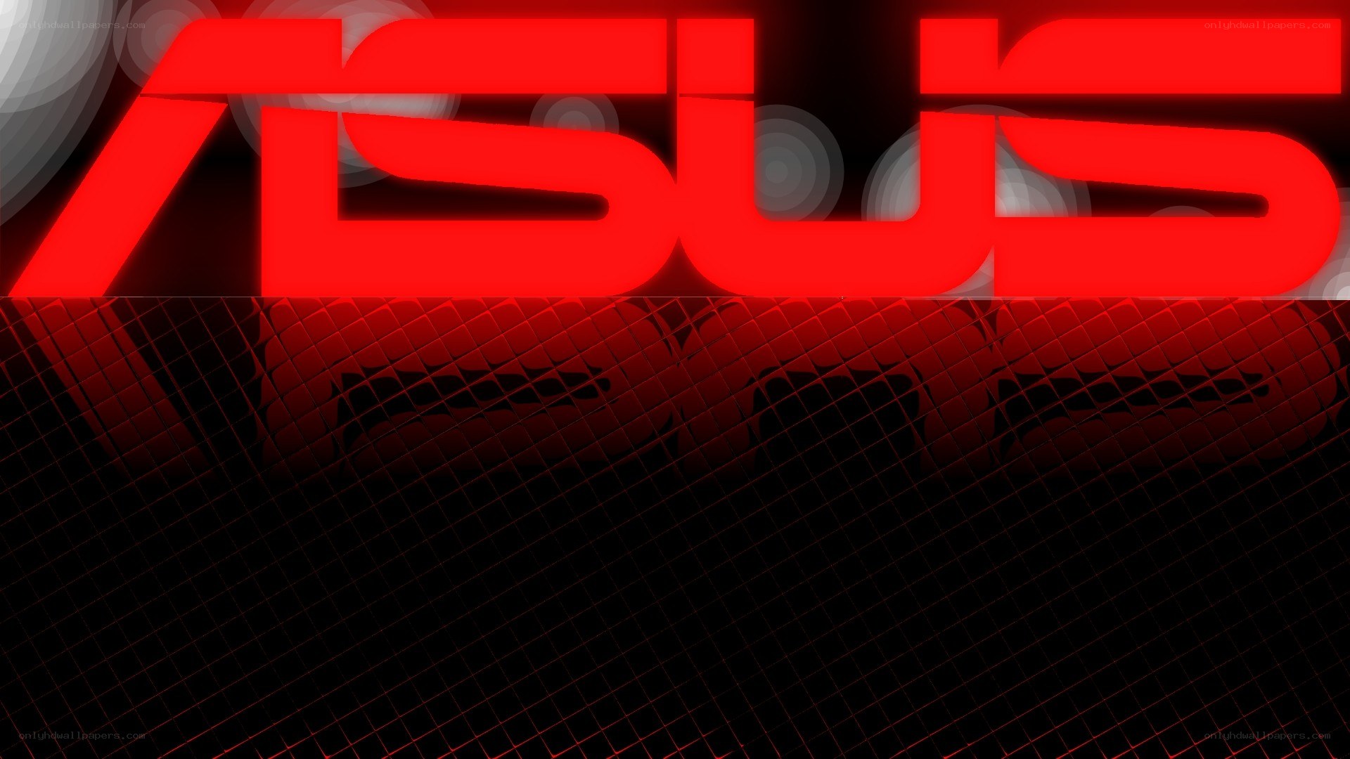 ASUS logo on red background