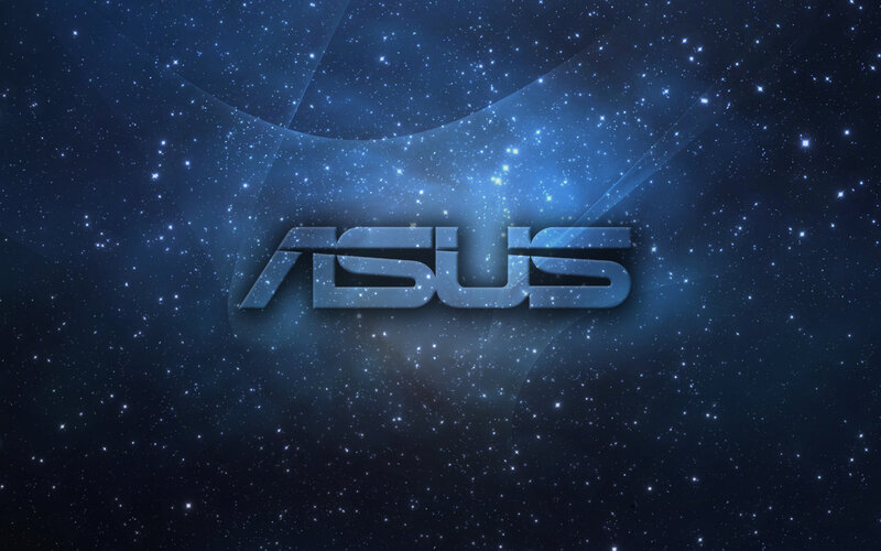 ASUS logo on starry background