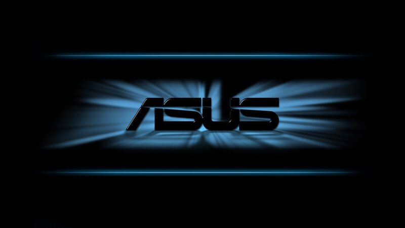 ASUS logo with blue light effect