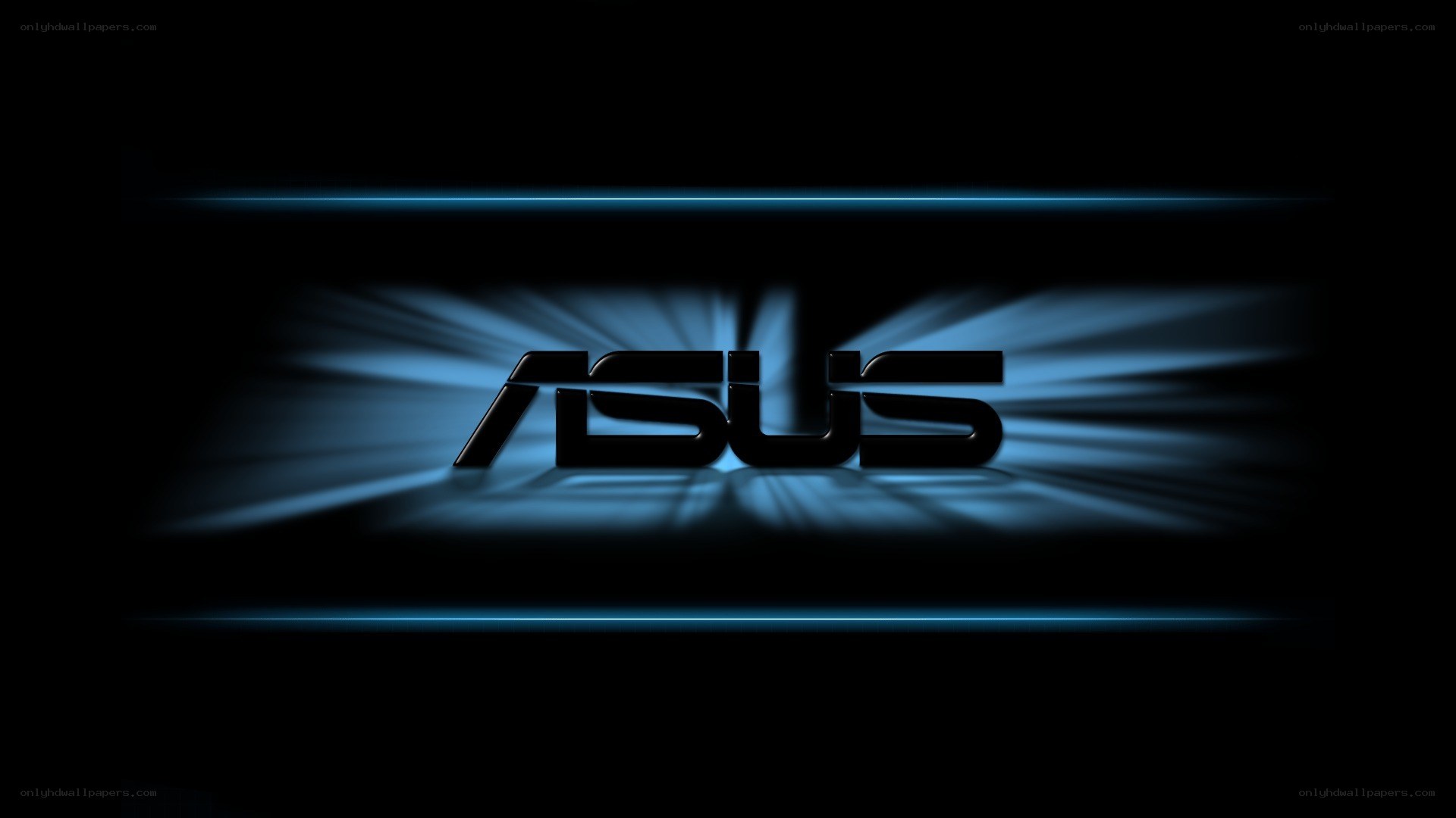 ASUS logo with blue light effect
