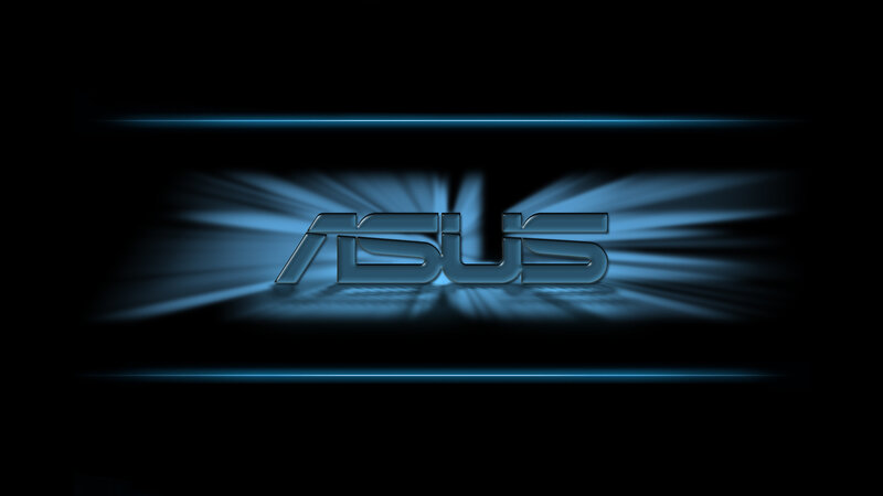 ASUS logo with blue light effect