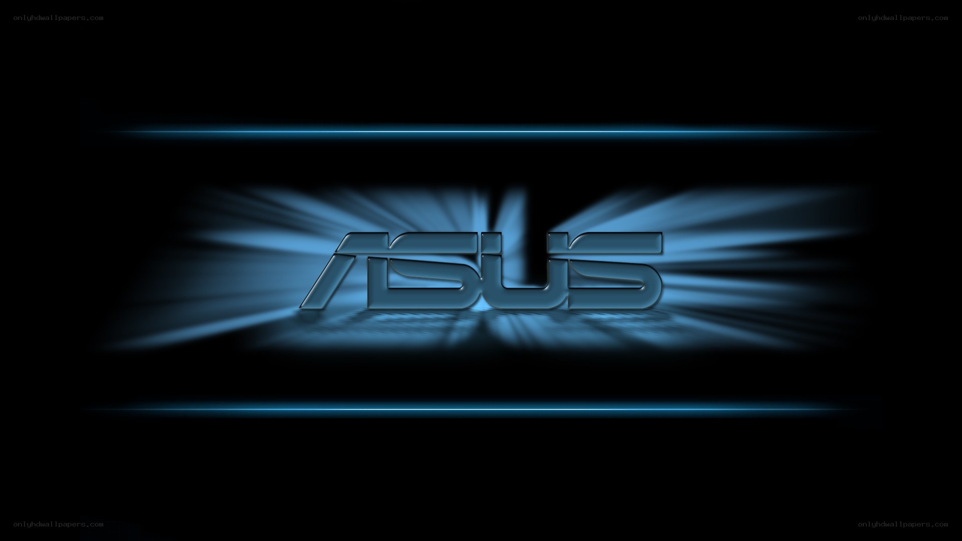 ASUS logo with blue light effect