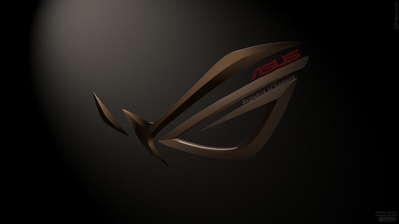 ASUS Republic of Gamers Logo — Black, Dark, 3d Render