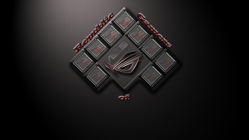 ASUS Republic of Gamers Logo — Black, Dark, Digital Art, Hexagonal Pattern