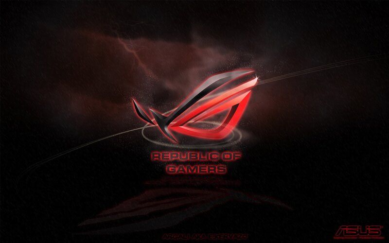 ASUS Republic of Gamers Logo — Black, Dramatic, Night