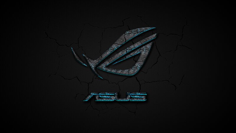 ASUS ROG Logo — Black, Dark, Digital Art, Cracked Surface