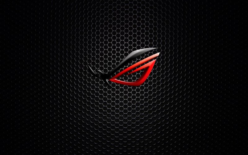 ASUS ROG Logo — Black, Dark, Digital Art, Hexagonal Pattern
