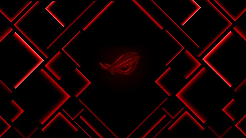 ASUS ROG Logo — Black, Dark, Digital Art, Red Lines
