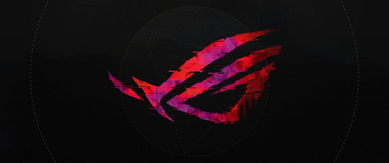 ASUS ROG Logo — Black, Dramatic, Digital Art, Glitch Effect