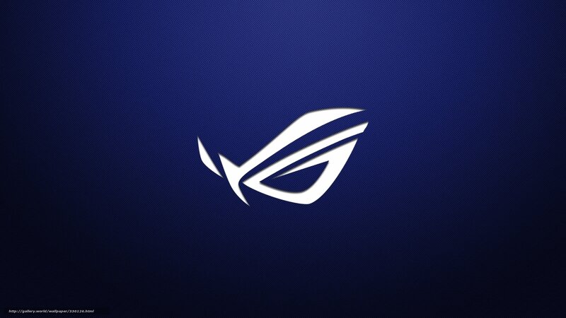ASUS ROG logo on blue background