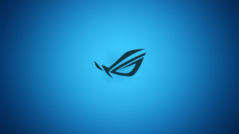 ASUS ROG logo on blue