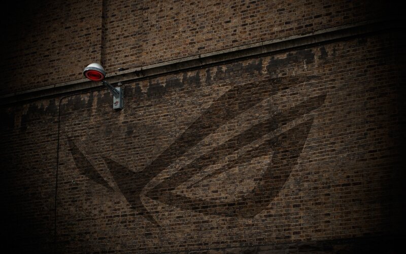 ASUS ROG Logo on Brick Wall