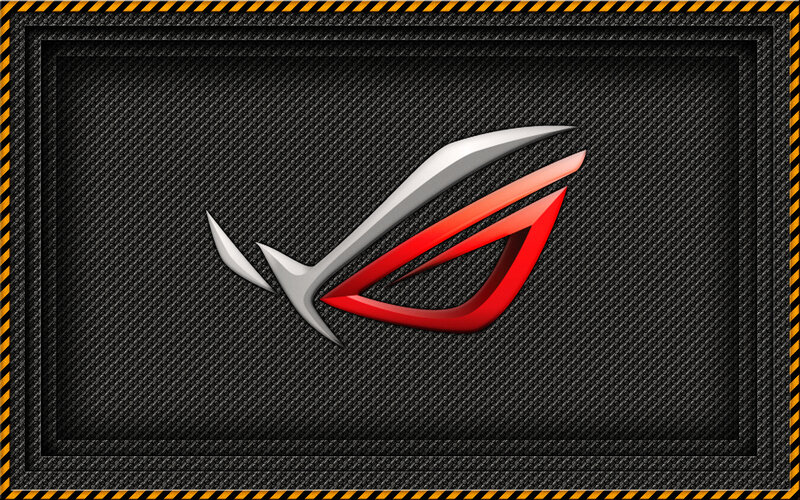 ASUS ROG logo on carbon fiber