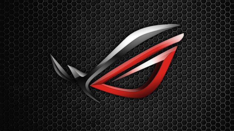 ASUS ROG logo on mesh background